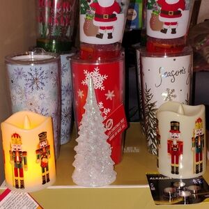 Nutcracker LED Candles and Tumblers Set